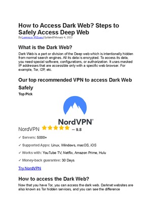 access dark web